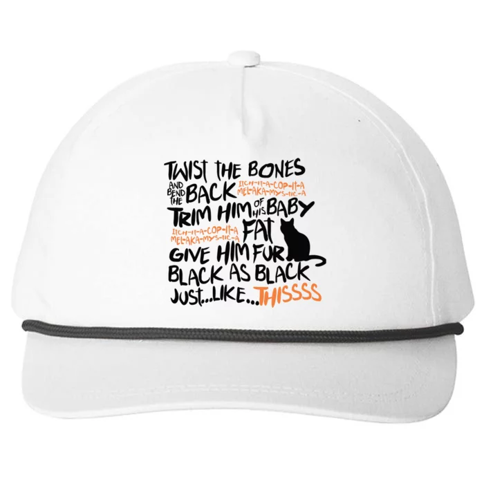 Twist The Bones And Bend The Back Snapback Five-Panel Rope Hat