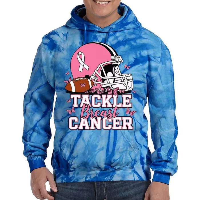 T Tackle Breast Cancer Awareness American Tie Dye Hoodie