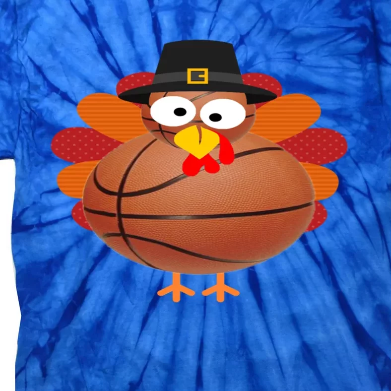 Thanksgiving Turkey Basketball Gift Basketball Pilgrim Turkey Gift Tie-Dye T-Shirt