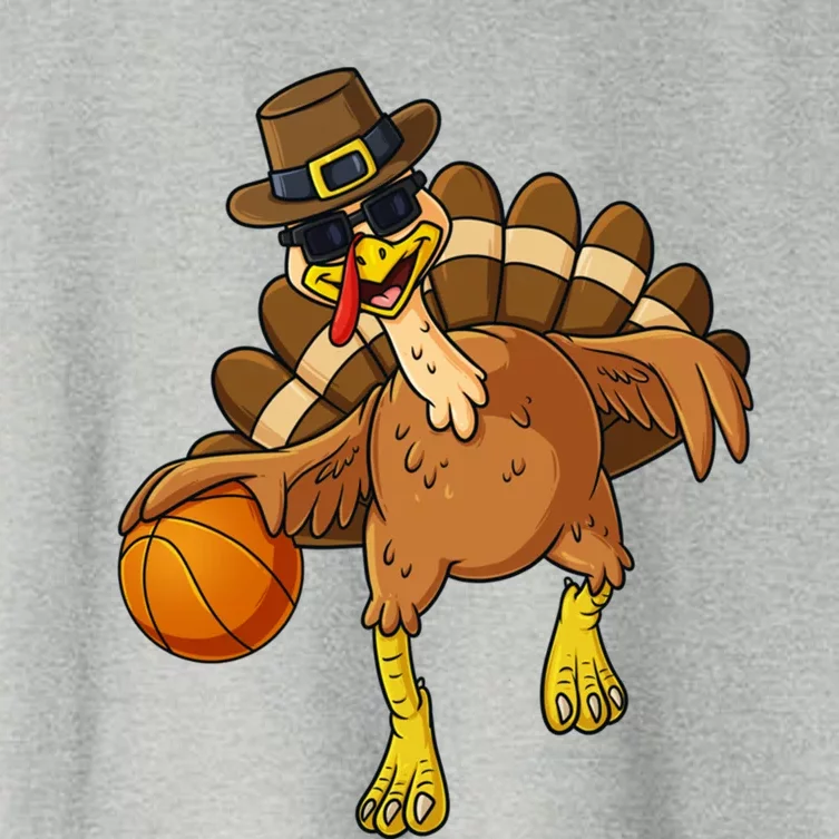 Thanksgiving Turkey Basketball Player Funny Boys Girls Gift Women's Crop Top Tee