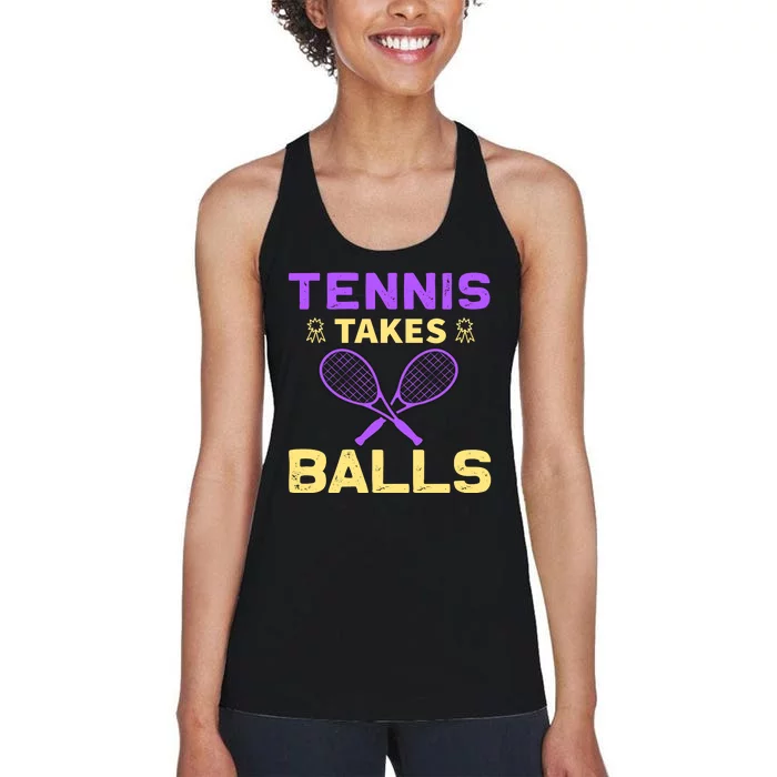 Tennis Takes Balls Women's Racerback Tank