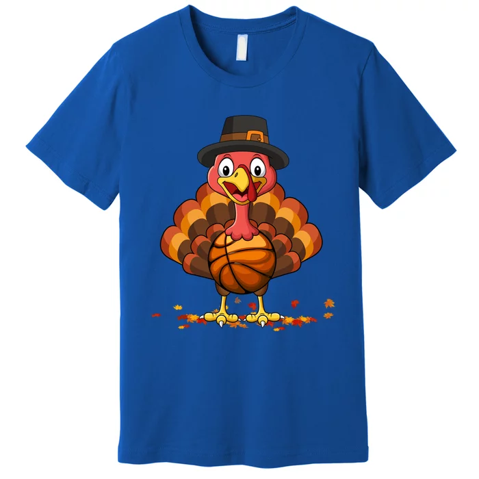 Thanksgiving Turkey Basketball Player Funny Boys Girls Funny Gift Premium T-Shirt