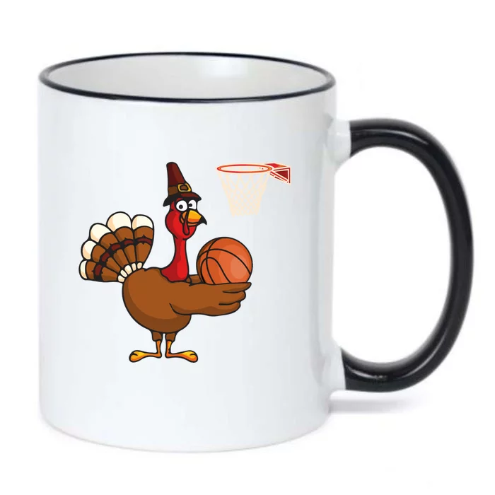 Thanksgiving Turkey Basketball Player Funny Boys Girls Cool Gift Black Color Changing Mug