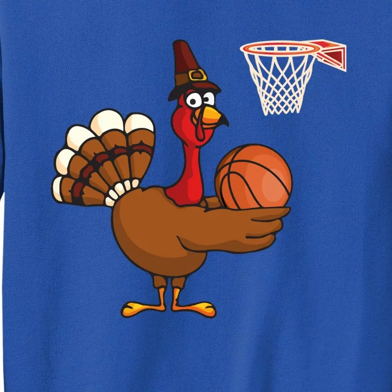 Thanksgiving Turkey Basketball Player Funny Boys Girls Cool Gift Tall Sweatshirt