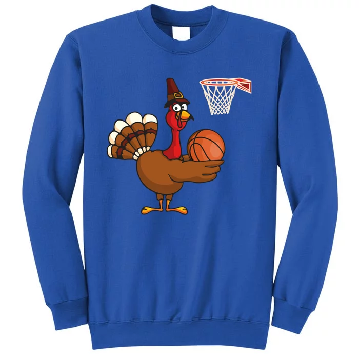 Thanksgiving Turkey Basketball Player Funny Boys Girls Cool Gift Tall Sweatshirt