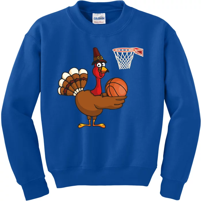 Thanksgiving Turkey Basketball Player Funny Boys Girls Cool Gift Kids Sweatshirt