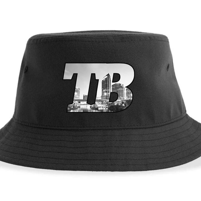 TB Tampa Bay City Skyline Of Tampa Bay Florida Sustainable Bucket Hat