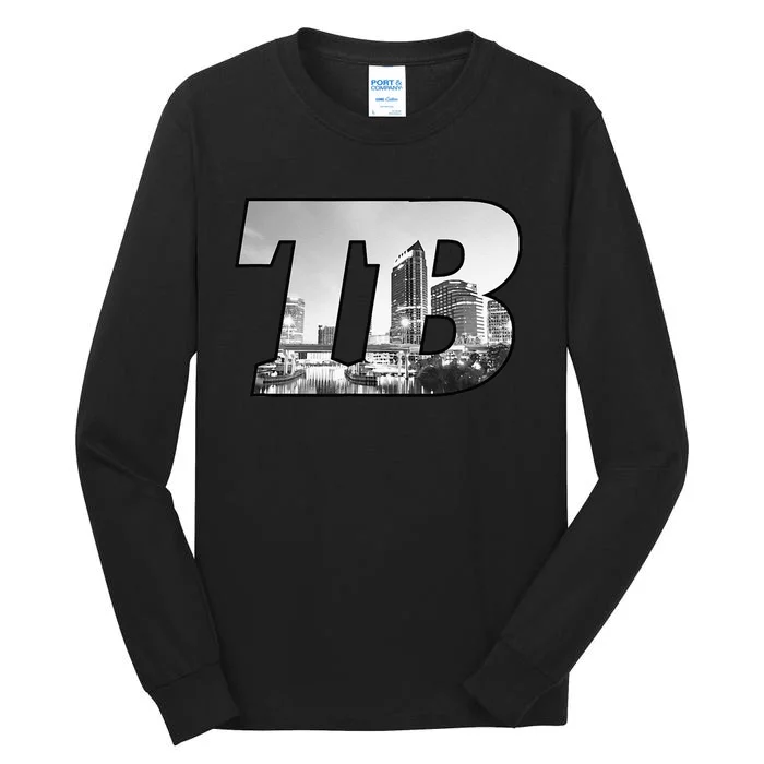 TB Tampa Bay City Skyline Of Tampa Bay Florida Tall Long Sleeve T-Shirt