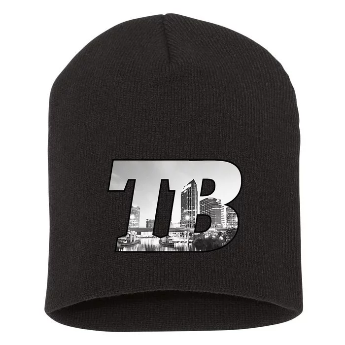 TB Tampa Bay City Skyline Of Tampa Bay Florida Short Acrylic Beanie