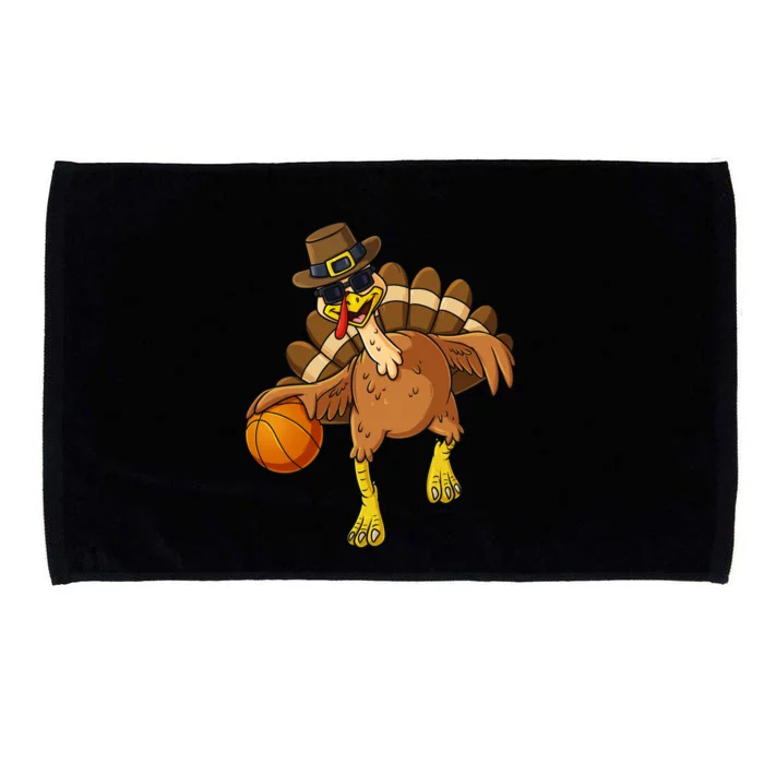 Thanksgiving Turkey Basketball Player Funny Boys Girls Gift Microfiber Hand Towel