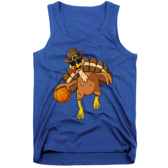 Thanksgiving Turkey Basketball Player Funny Boys Girls Gift Tank Top