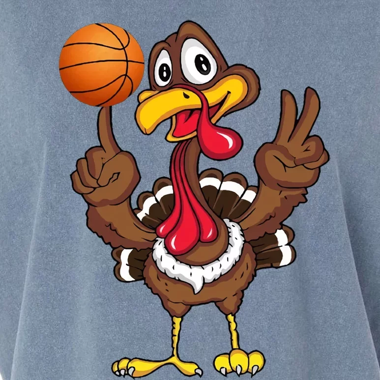 Thanksgiving Turkey Basketball Player Funny Gift Garment-Dyed Women's Muscle Tee