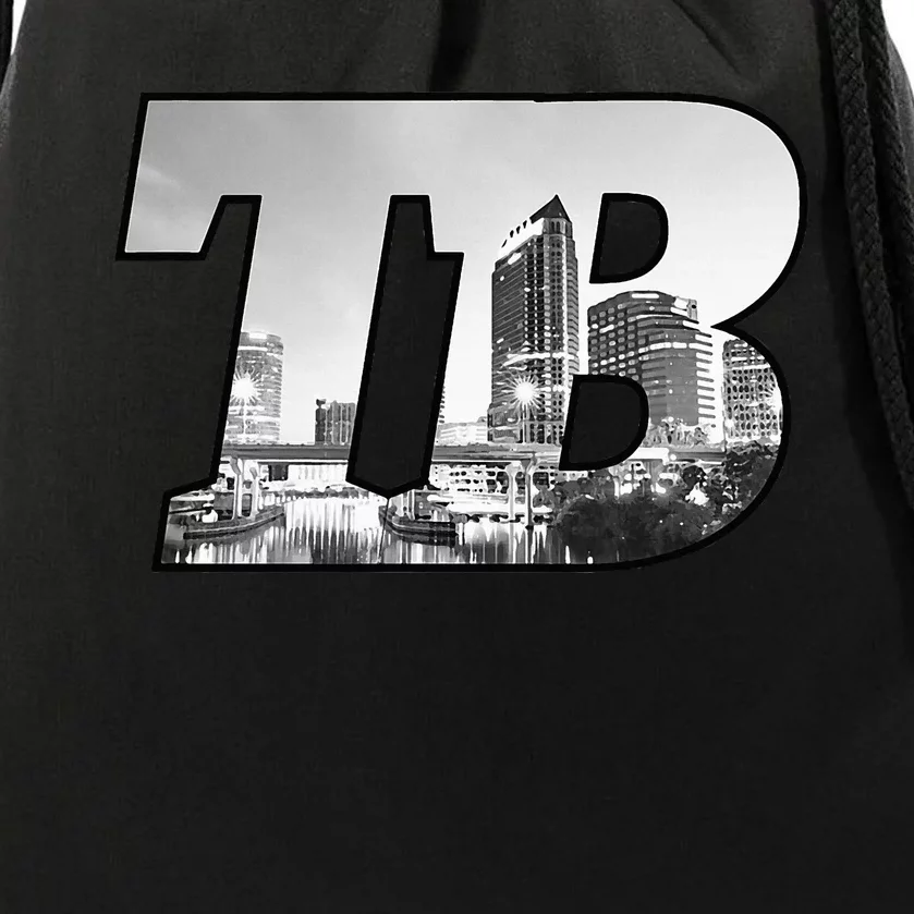 TB Tampa Bay City Skyline of Tampa Bay Florida Drawstring Bag