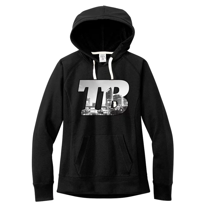 TB Tampa Bay City Skyline of Tampa Bay Florida Women's Fleece Hoodie