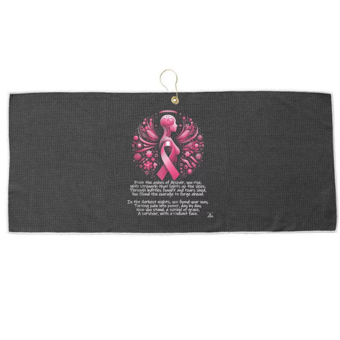 Tribute To Breast Cancer Survivors Large Microfiber Waffle Golf Towel