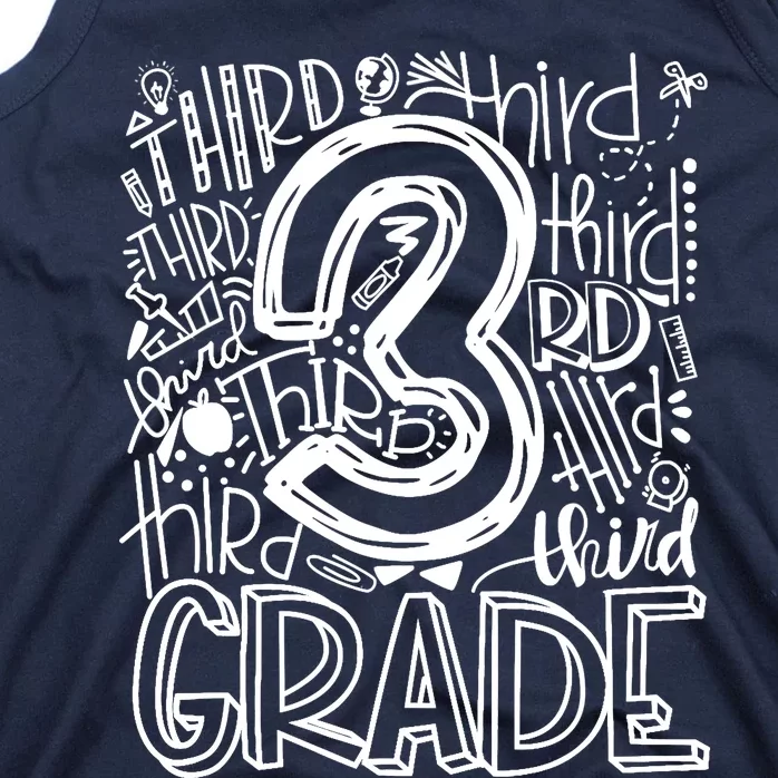 Team Teacher Back To School 3rd Third Grade Typography Tank Top