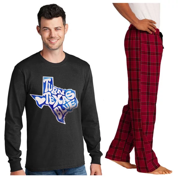 Turn Texas Blue Original Design Blue Wave Long Sleeve Pajama Set