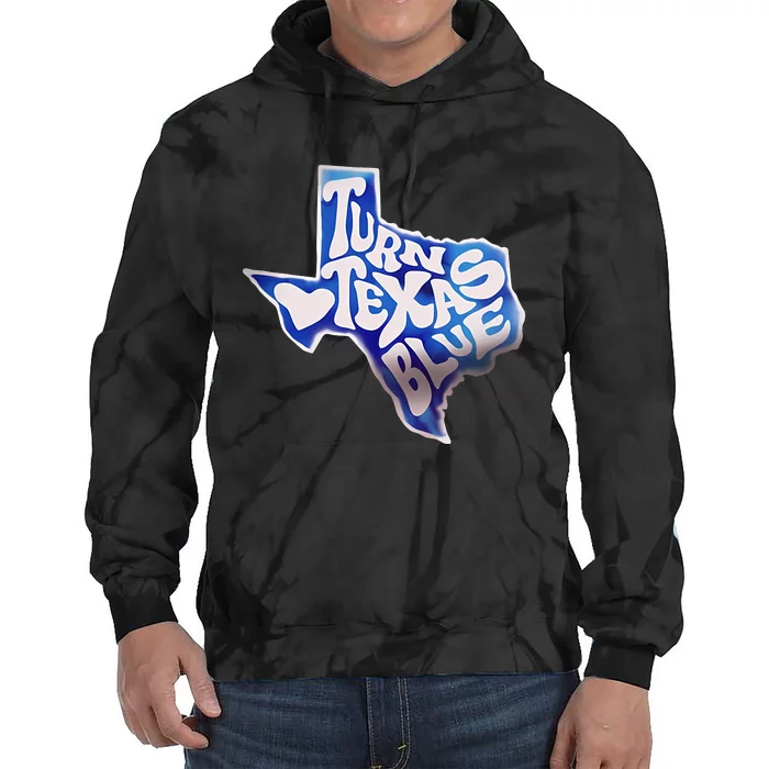 Turn Texas Blue Original Design Blue Wave Tie Dye Hoodie