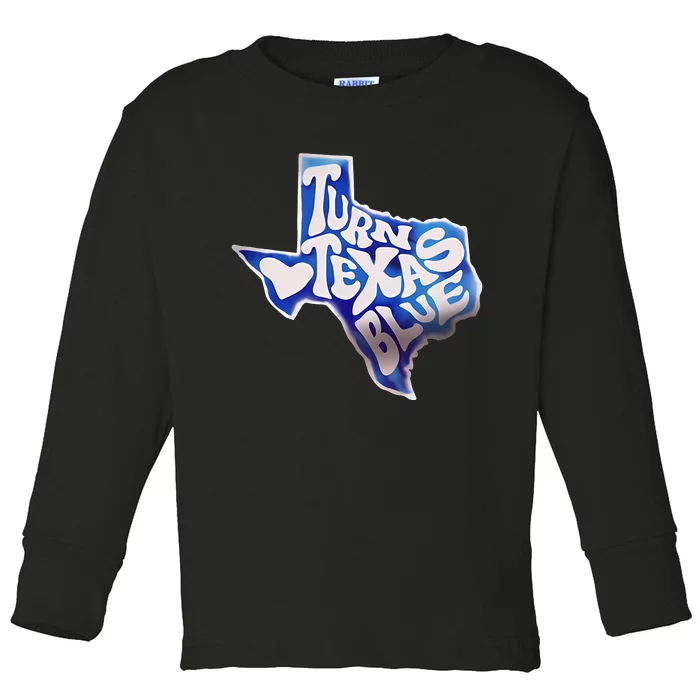 Turn Texas Blue Original Design Blue Wave Toddler Long Sleeve Shirt