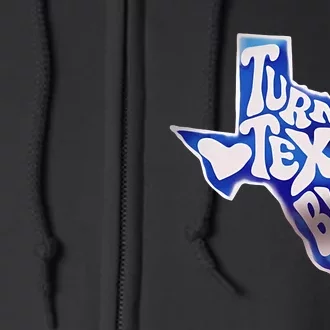 Turn Texas Blue Original Design Blue Wave Full Zip Hoodie