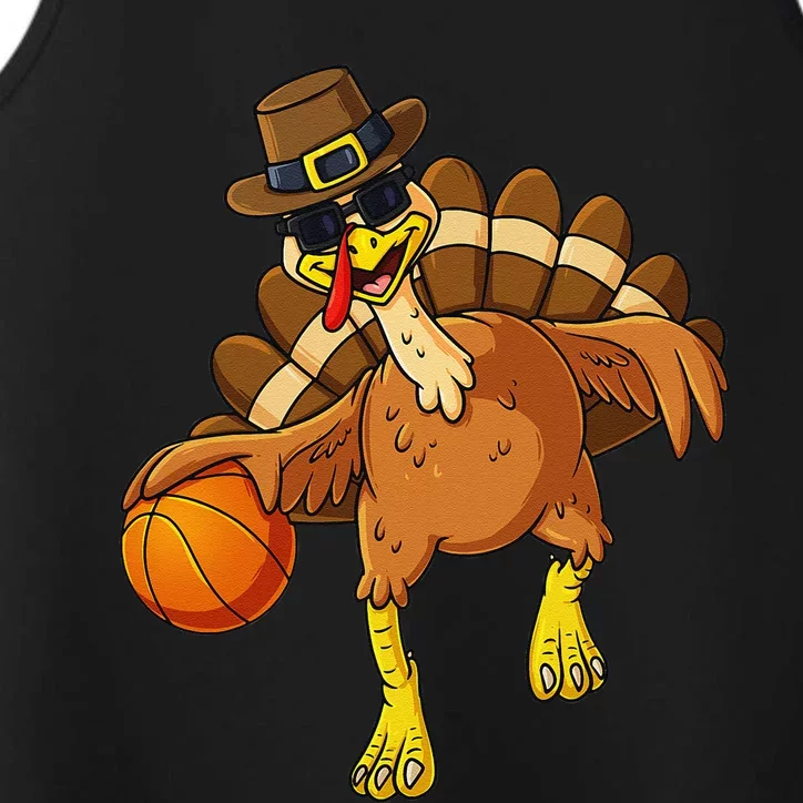 Thanksgiving Turkey Basketball Player Funny Gift Performance Tank