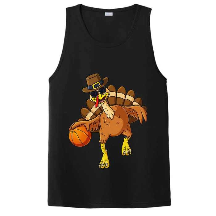 Thanksgiving Turkey Basketball Player Funny Gift Performance Tank