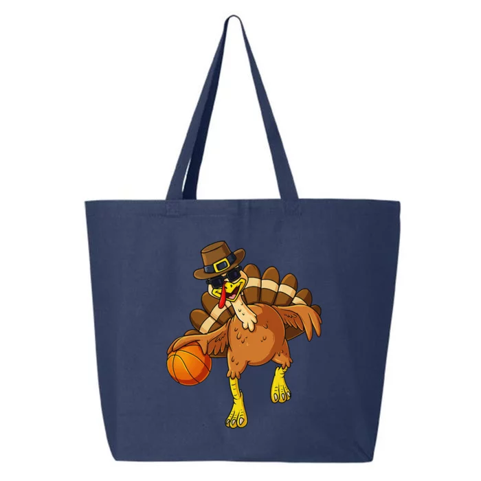 Thanksgiving Turkey Basketball Player Funny Gift 25L Jumbo Tote