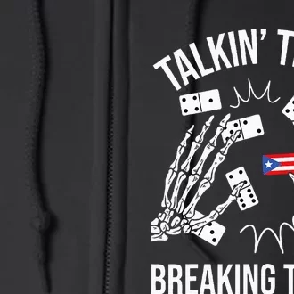 Talking Trash Breaking Tables Dominoes Lover Domino Player Full Zip Hoodie