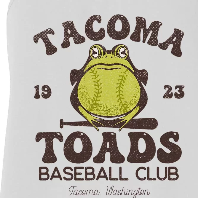 Tacoma Toads Baseball Retro Minor League Baseball Team Women's Racerback Tank