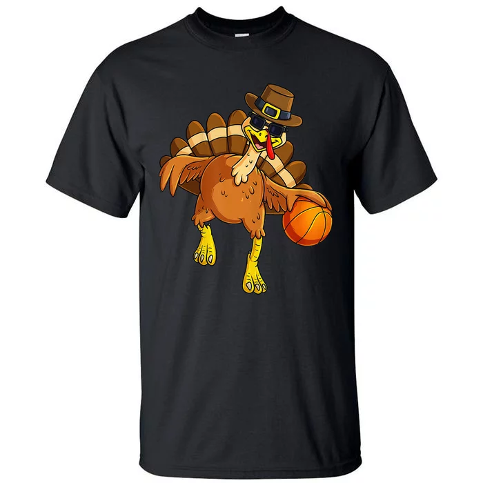 Thanksgiving Turkey Basketball Player Pilgrim Tall T-Shirt