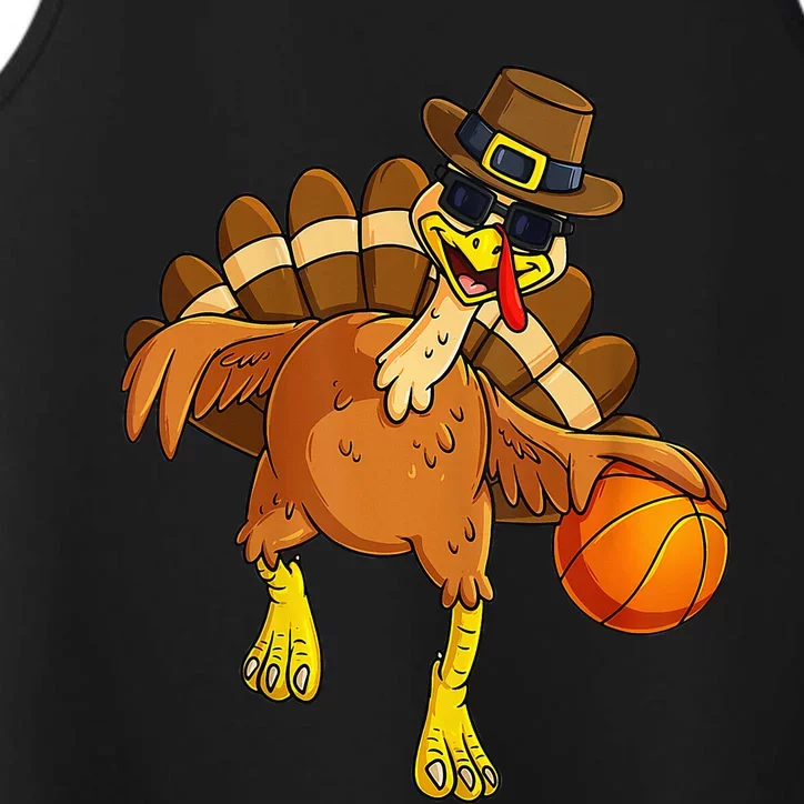 Thanksgiving Turkey Basketball Player Pilgrim Performance Tank