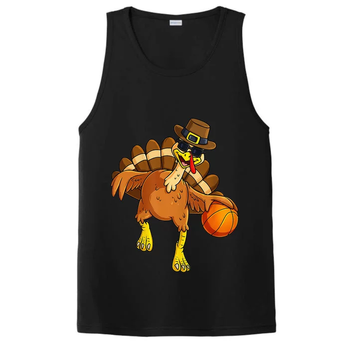 Thanksgiving Turkey Basketball Player Pilgrim Performance Tank