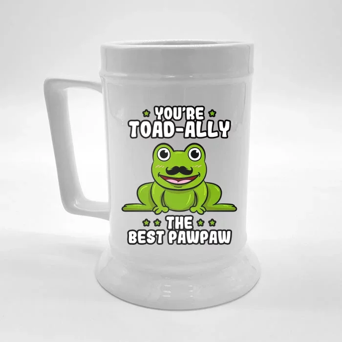 Toadgiftally The Best Pawpaw Frog Lover Toad Grandfather Gift Front & Back Beer Stein