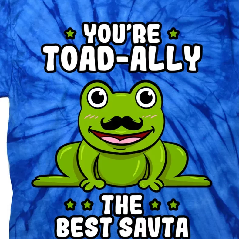 Toadgiftally The Best Savta Frog Lover Toad Grandfather Gift Tie-Dye T-Shirt