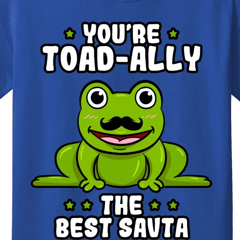 Toadgiftally The Best Savta Frog Lover Toad Grandfather Gift Kids T-Shirt