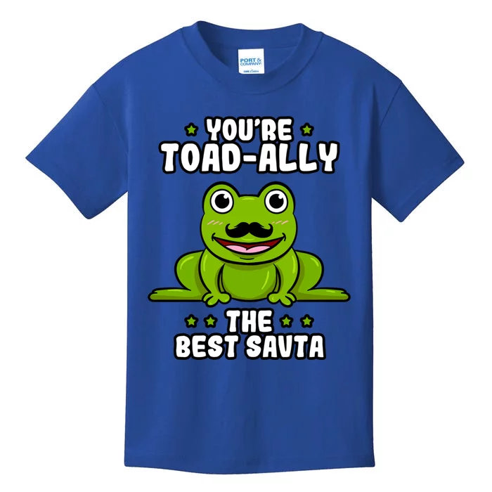 Toadgiftally The Best Savta Frog Lover Toad Grandfather Gift Kids T-Shirt