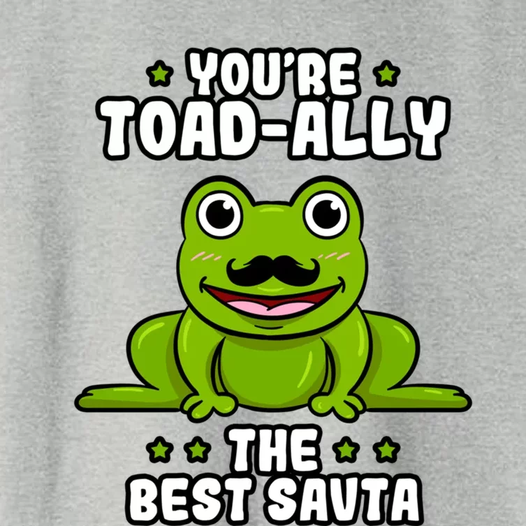 Toadgiftally The Best Savta Frog Lover Toad Grandfather Gift Women's Crop Top Tee