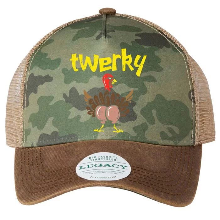 Twerky Turkey Butt Thanksgiving Twerk Dance Pun Legacy Tie Dye Trucker Hat