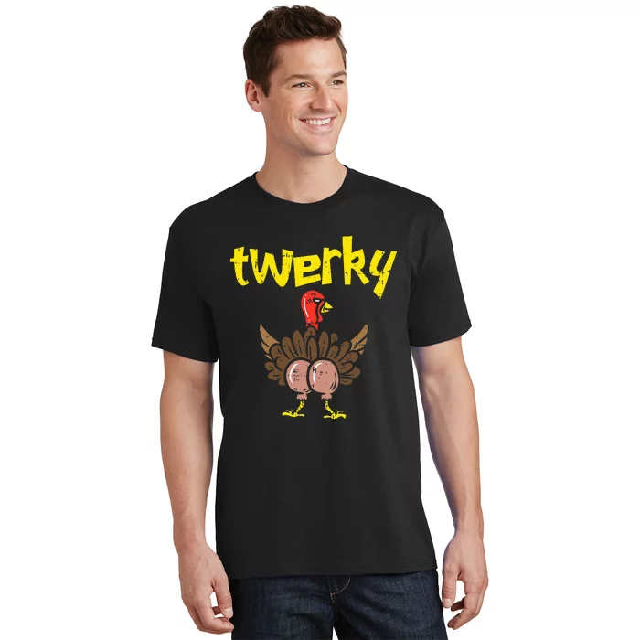 Twerky Turkey Butt Thanksgiving Twerk Dance Pun T-Shirt