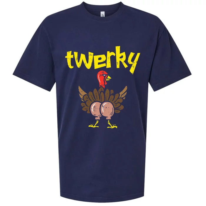 Twerky Turkey Butt Thanksgiving Twerk Dance Pun Sueded Cloud Jersey T-Shirt