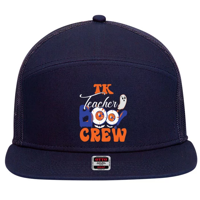 Tk Teacher Boo Crew Ghost Spooky Halloween Tk Squad Matching Meaningful Gift 7 Panel Mesh Trucker Snapback Hat