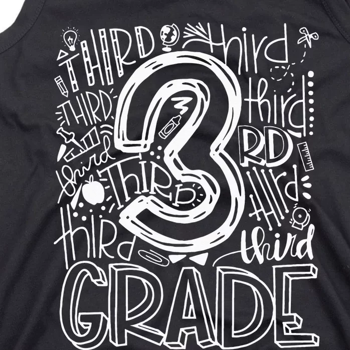 Team Teacher Back To School 3rd Third Grade Typography Tank Top