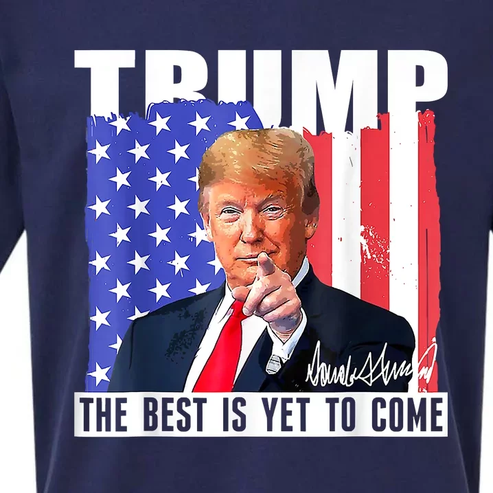 Trump The Best Is Yet To Come USA Flag Donald Trump 4th July Sueded Cloud Jersey T-Shirt