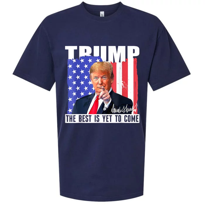 Trump The Best Is Yet To Come USA Flag Donald Trump 4th July Sueded Cloud Jersey T-Shirt