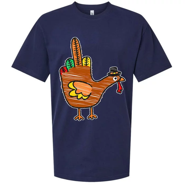 Thanksgiving Turkey Bird Middle Finger Sueded Cloud Jersey T-Shirt