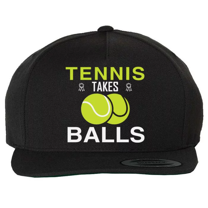 Tennis Takes Balls Wool Snapback Cap