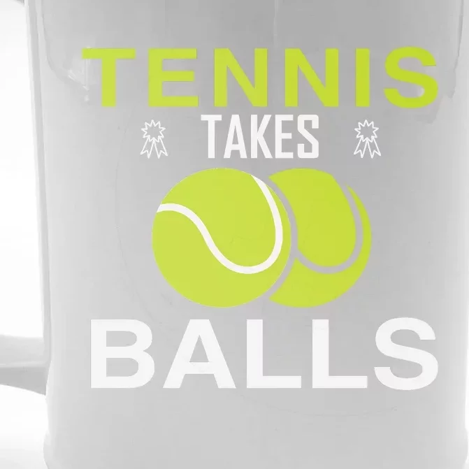 Tennis Takes Balls Front & Back Beer Stein