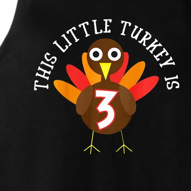 Thanksgiving Third Birthday Three Year Old Ladies Tri-Blend Wicking Tank