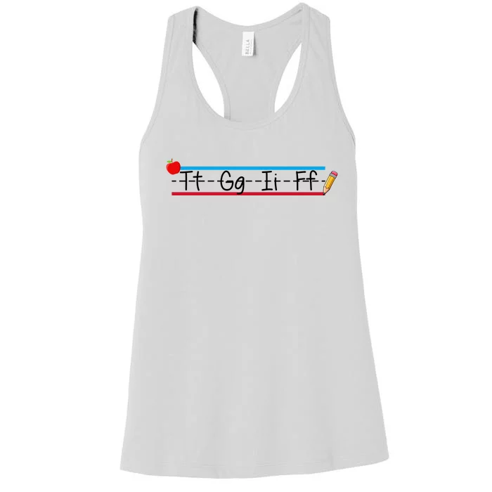 TGIF Teacher Back To School Women's Racerback Tank