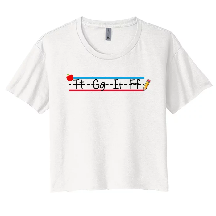 TGIF Teacher Back To School Women's Crop Top Tee